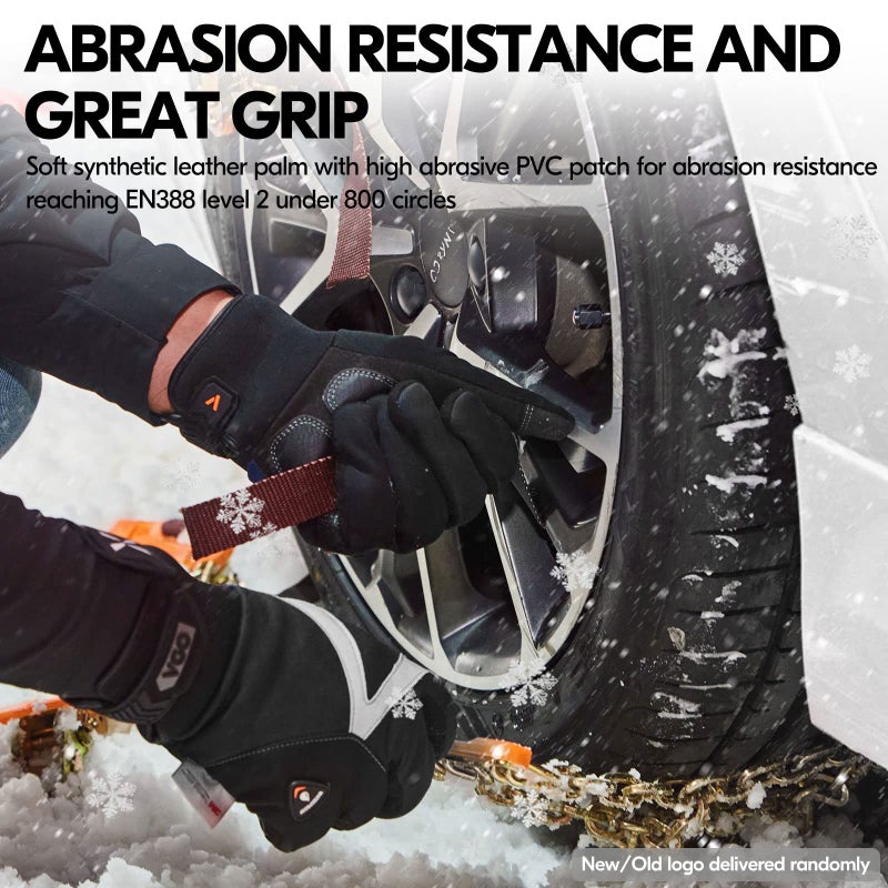 Vgo... 1-Pair -4â„‰ or above 3M Thinsulate C100 Lined High Dexterity Touchscreen Synthetic Leather Winter Warm Work Gloves, Waterproof Insert (Size XL, Black, SL8777FW) - Image 4